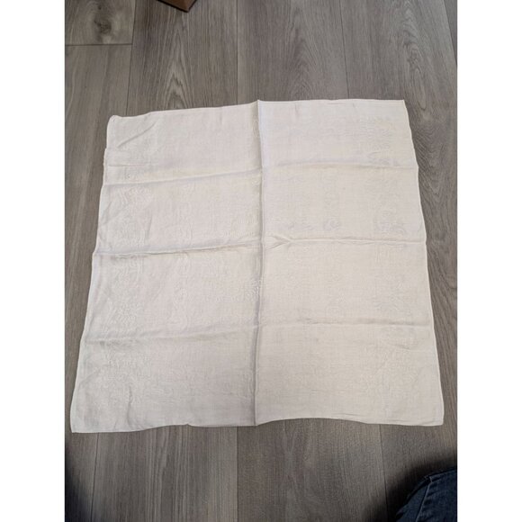Set Of 6 Vintage White Damask Cloth Napkins 20" Square Floral Pattern Cotton-Lin - Picture 2 of 4